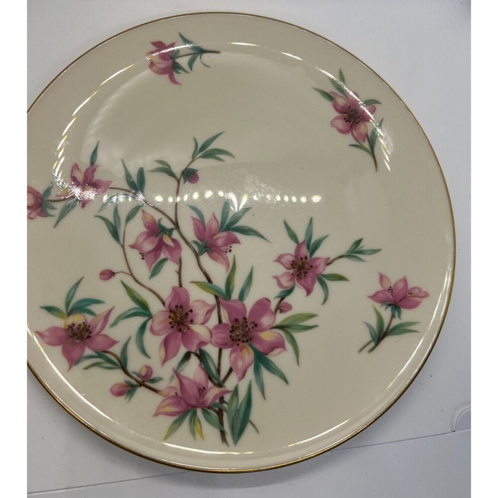 Lenox Peachtree W 301 China Dinner Plate 10 1/4” pink green ivory flower Vintage